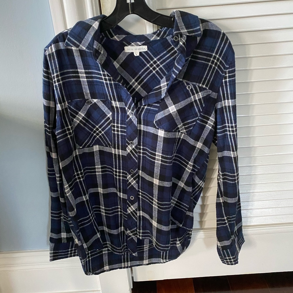 Navy Plaid Long Sleeve